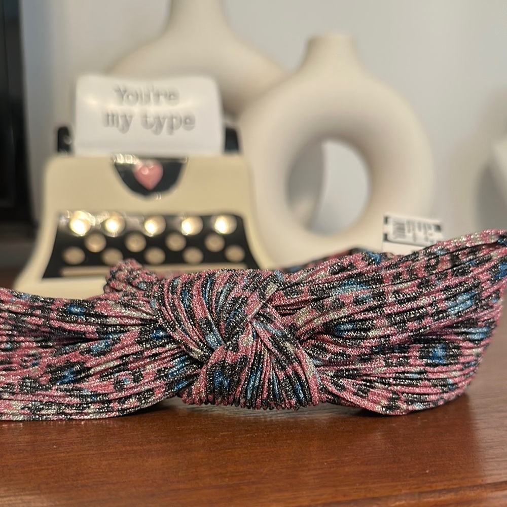Pink and Black Knotted Headband
